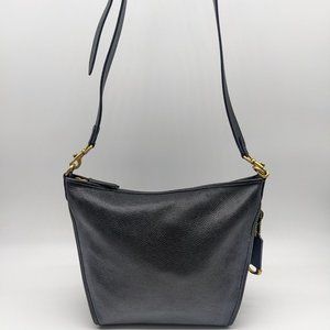 COACH pebbled leather shoulder crossbody bag - BLACK